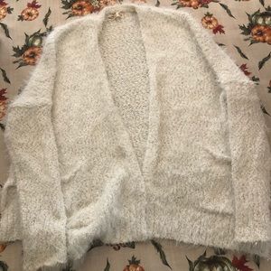 Fuzzy/cozy white cardigan